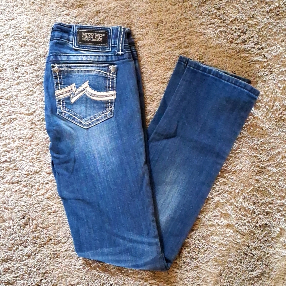 EUC MISS ME Size 28 Straight Blue Jeans - Picture 6 of 15